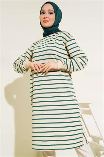Çizgili Tunik - Zümrüt Y