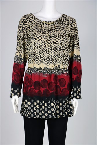 Desenli Yaka Detaylı Anne Triko