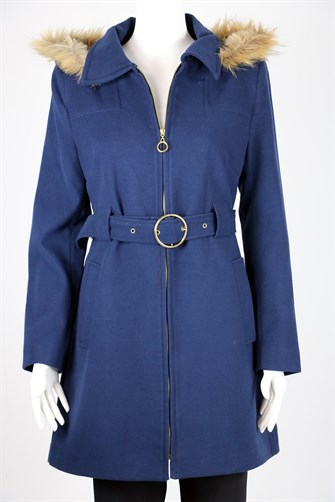 Fermuarlı Kaşe Kaban