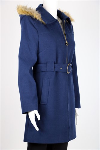 Fermuarlı Kaşe Kaban