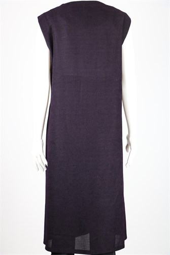 Fermuarlı Petekli Deri Deri Detaylı Uzun Yelek