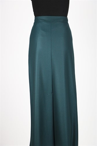 Önü Detaylı İki Renkli Çan Etek - Zümrüt Y