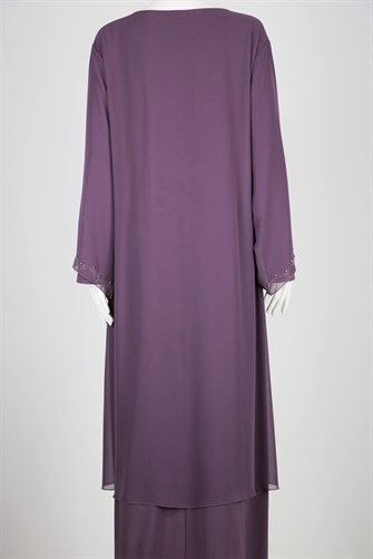 Önü Taşlı Anne Abiye - Lila