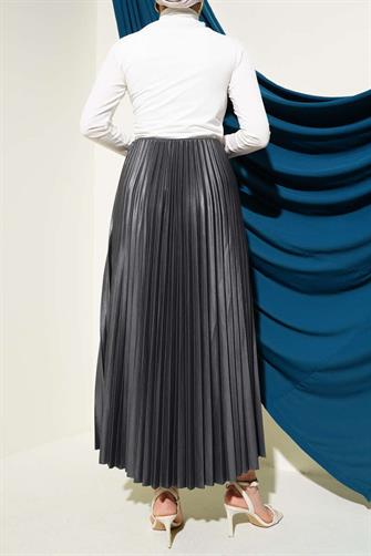 Pliseli Etek - Antrasit