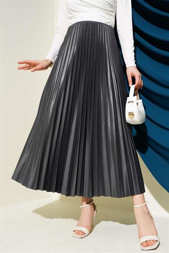 Pliseli Etek - Antrasit