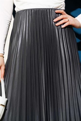 Pliseli Etek - Antrasit