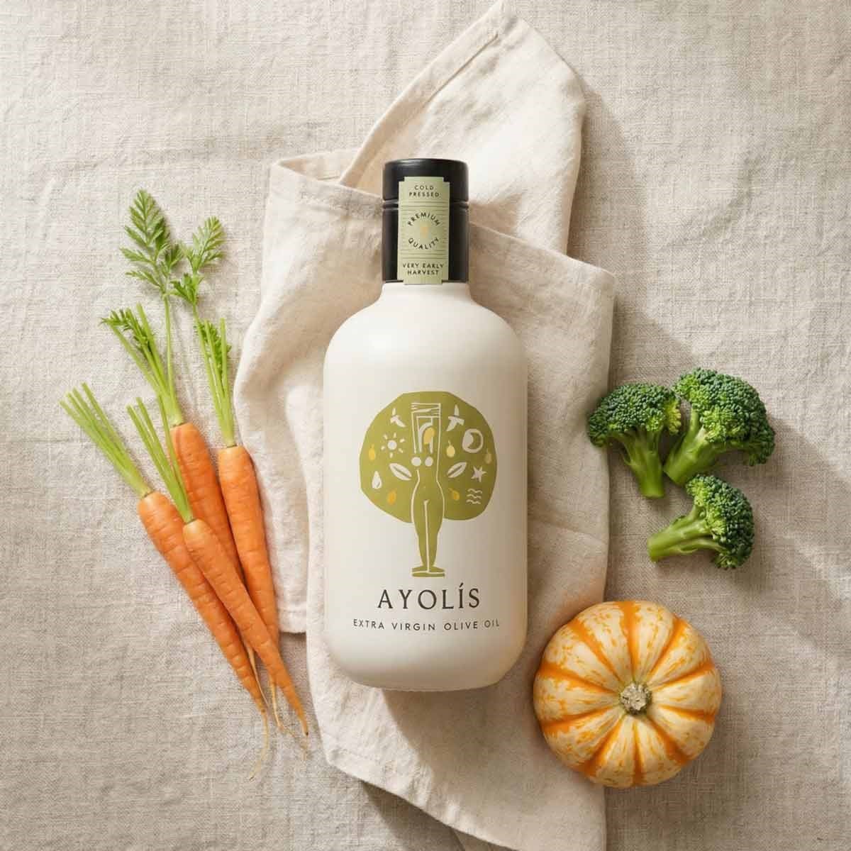 Ayolis Premium Anne Bebek Ödüllü Yüksek Polifenollü İlk Hasat Soğuk Sıkım Natürel Sızma Zeytinyağı 500 Ml