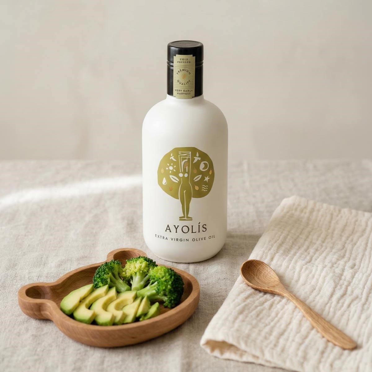 Ayolis Premium Anne Bebek Ödüllü Yüksek Polifenollü İlk Hasat Soğuk Sıkım Natürel Sızma Zeytinyağı 500 Ml