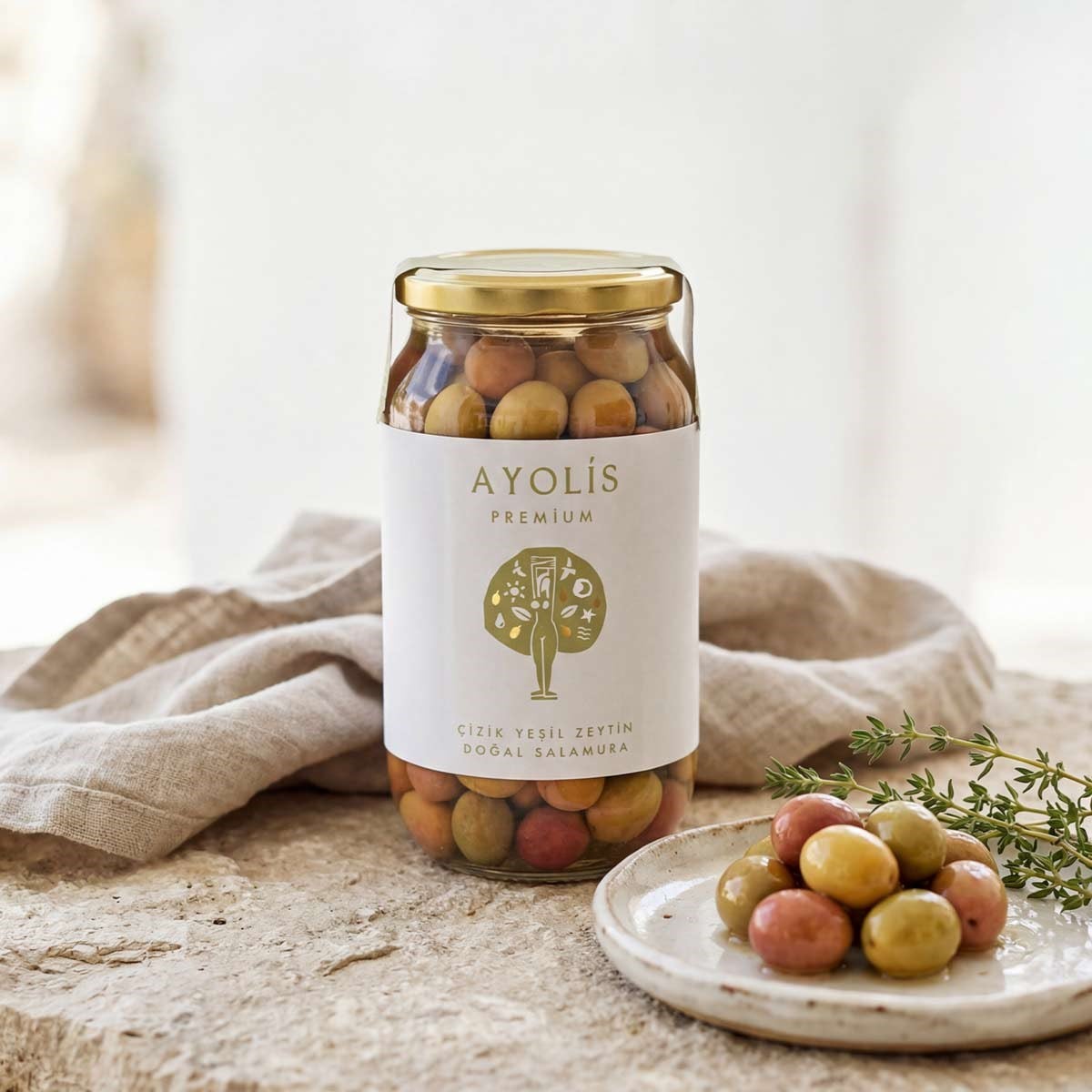 Ayolis Premium Gurme Çizik Yeşil Zeytin XL 650 g