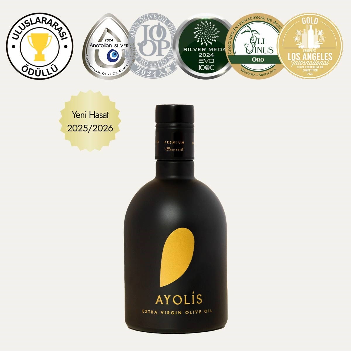 Ayolis Premium Gurme Memecik Ödüllü Yüksek Polifenollü Erken Hasat Soğuk Sıkım Natürel Sızma Zeytinyağı 500 Ml