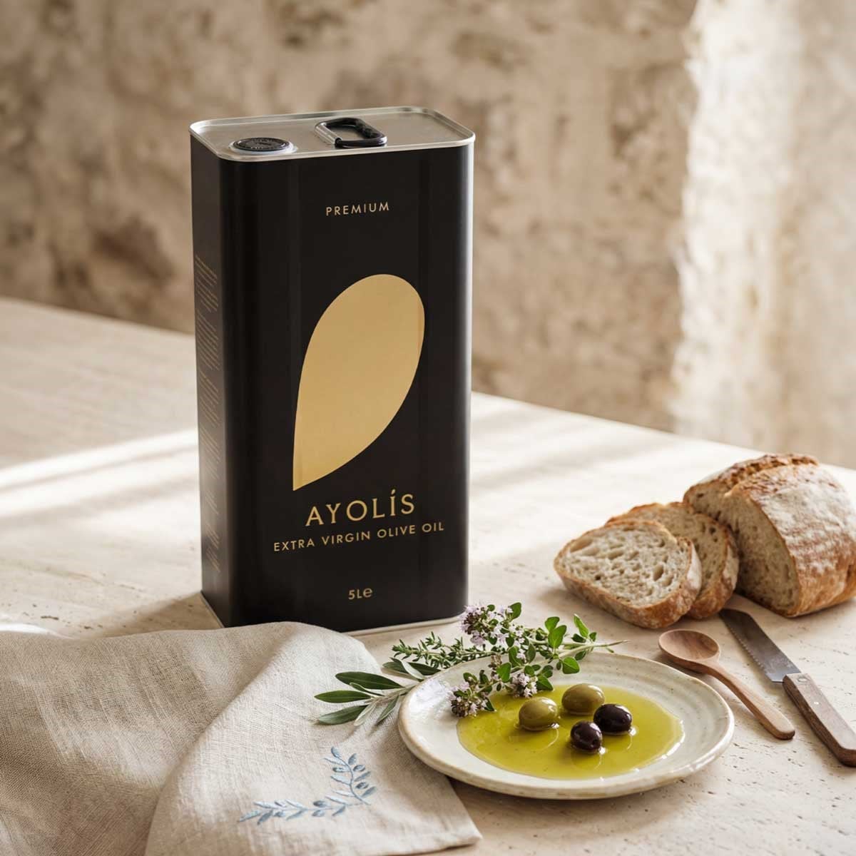 Ayolis Premium Gurme Memecik Ödüllü Yüksek Polifenollü Erken Hasat Soğuk Sıkım Natürel Sızma Zeytinyağı 5 Lt