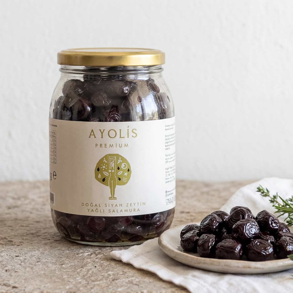 Ayolis Premium Gurme Yağlı Salamura Siyah Zeytin L 950 g (Zeytinyağlı)