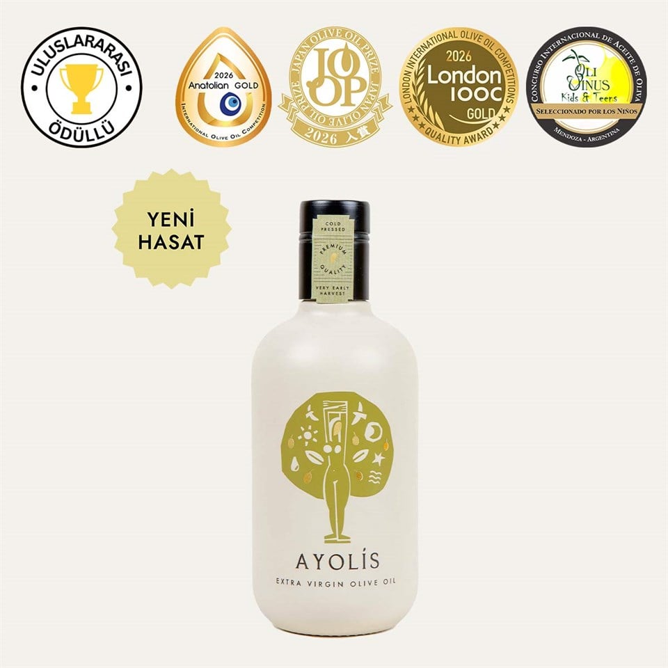 Ayolis Premium Anne Bebek Ödüllü Yüksek Polifenollü İlk Hasat Soğuk Sıkım Natürel Sızma Zeytinyağı 500 Ml