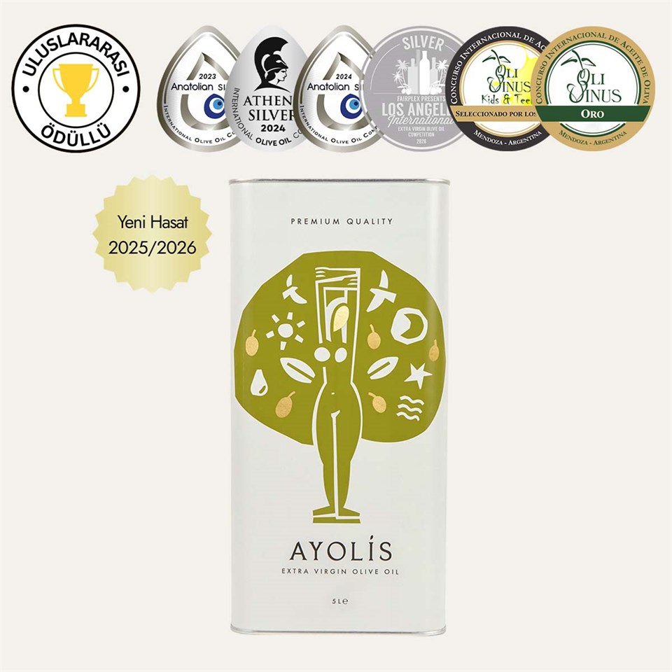 Ayolis Premium Anne Bebek Ödüllü Yüksek Polifenollü İlk Hasat Soğuk Sıkım Natürel Sızma Zeytinyağı 5 Lt