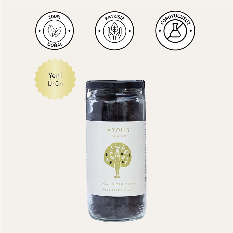 Ayolis Premium Bebek Zeytini 275 g (Organik Zeytinyağlı)