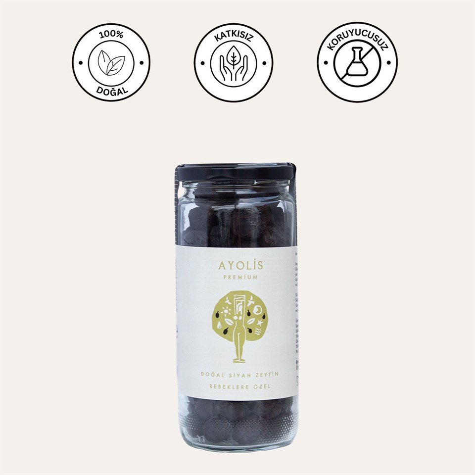 Ayolis Premium Bebek Zeytini 275 g (Organik Zeytinyağlı)