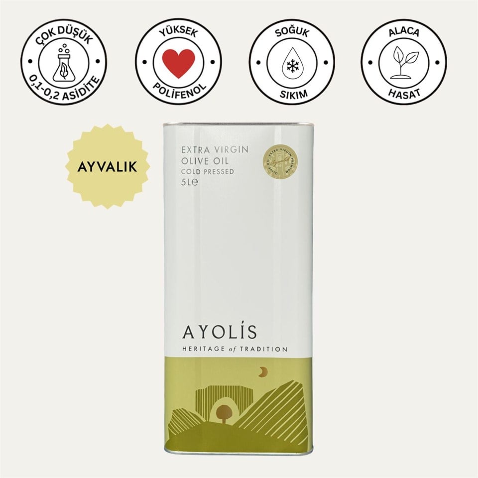 Ayolis Premium Chef Ayvalık natürel sızma zeytinyağı 5 lt