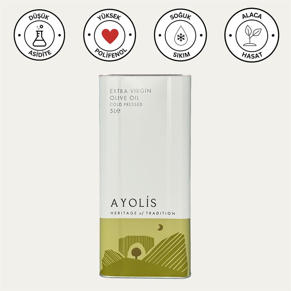Ayolis Premium Chef Ödüllü Soğuk Sıkım Natürel Sızma Zeytinyağı 5 Lt