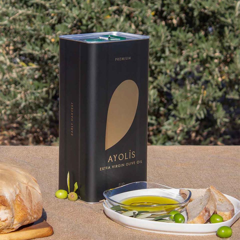 Ayolis Premium Gurme Ayvalık Ödüllü Yüksek Polifenollü Erken Hasat Soğuk Sıkım Natürel Sızma Zeytinyağı 5 Lt
