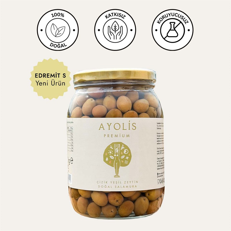 Ayolis Premium Gurme Çizik Yeşil Zeytin S 950 g
