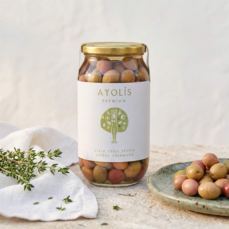 Ayolis Premium Gurme Çizik Yeşil Zeytin L 650 g