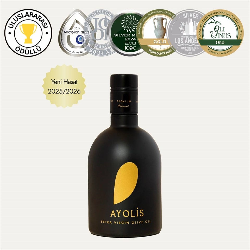 Ayolis Premium Gurme Domat Ödüllü Yüksek Polifenollü Erken Hasat Soğuk Sıkım Natürel Sızma Zeytinyağı 500 Ml