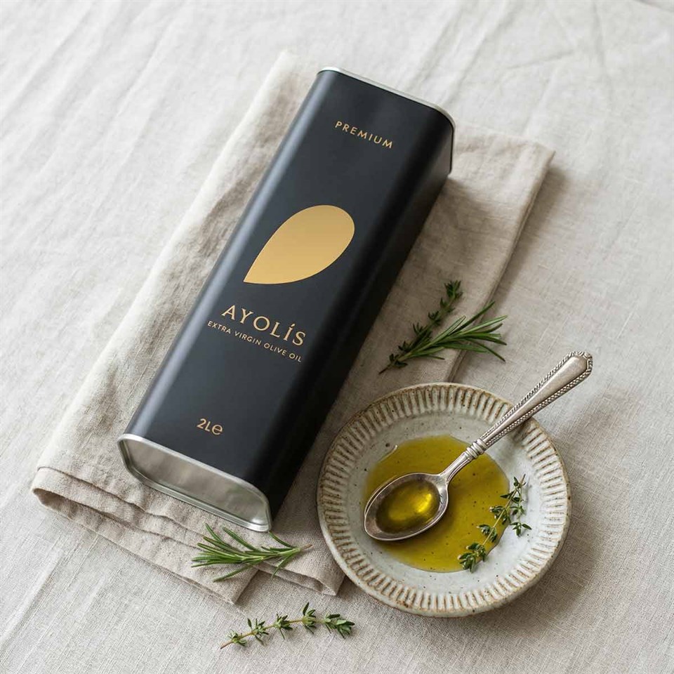 Ayolis Premium Gurme Domat Ödüllü Yüksek Polifenollü Erken Hasat Soğuk Sıkım Natürel Sızma Zeytinyağı 2 Lt