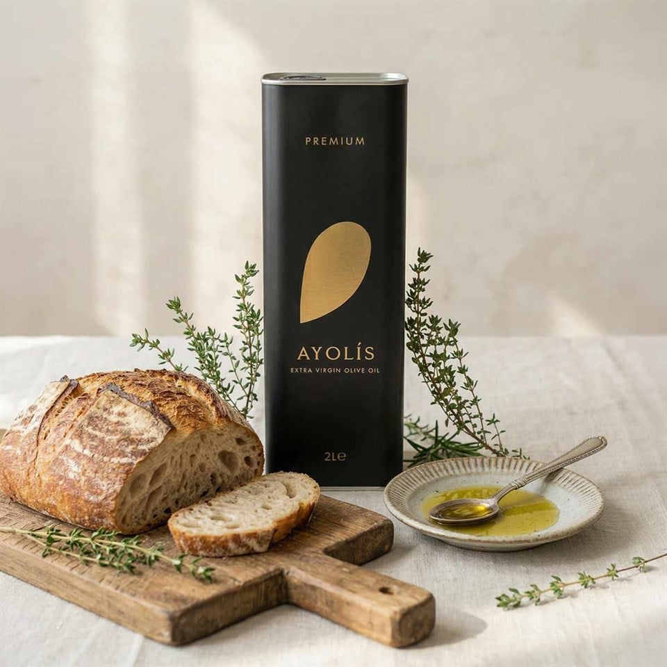 Ayolis Premium Gurme Domat Ödüllü Yüksek Polifenollü Erken Hasat Soğuk Sıkım Natürel Sızma Zeytinyağı 2 Lt