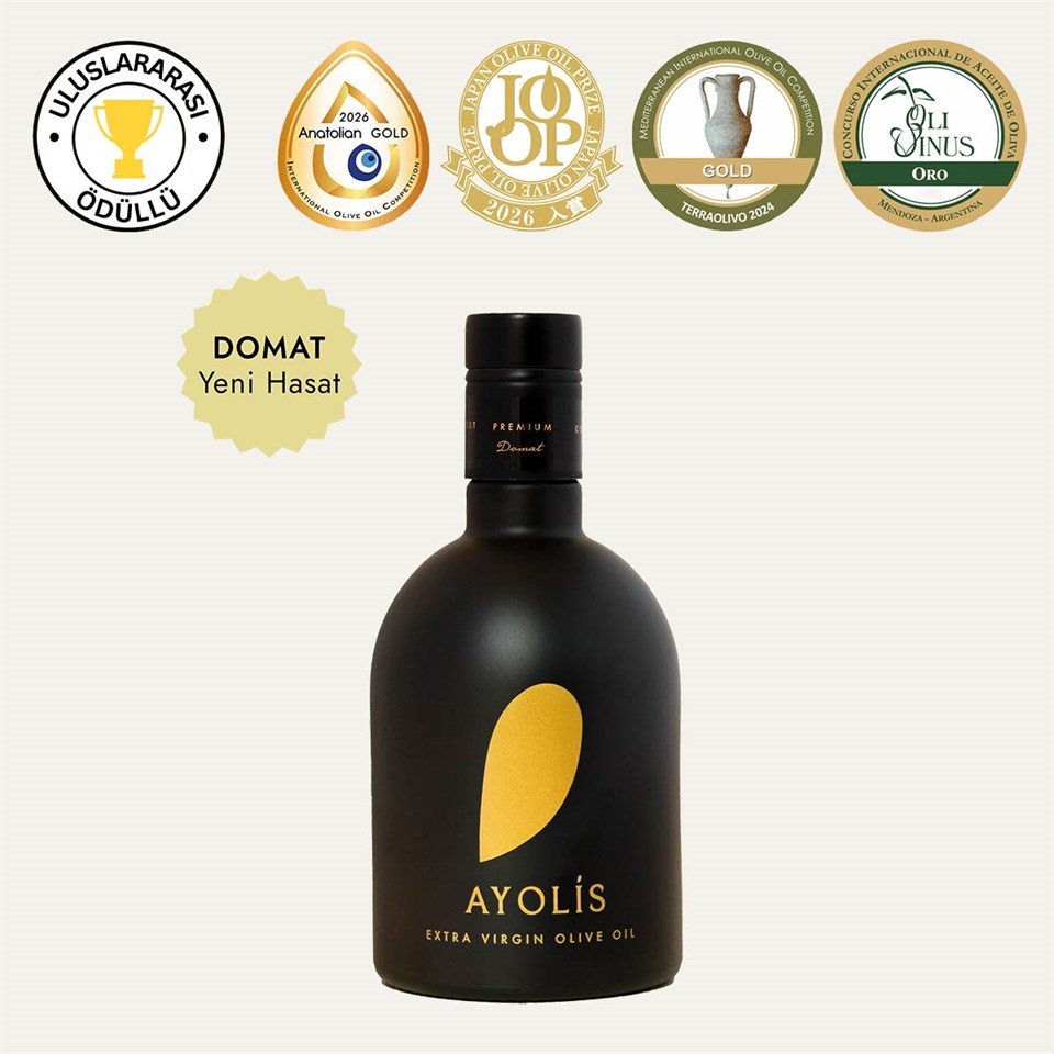 Ayolis Premium Gurme Domat Ödüllü Yüksek Polifenollü Erken Hasat Soğuk Sıkım Natürel Sızma Zeytinyağı 500 Ml