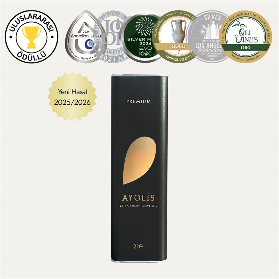 Ayolis Premium Gurme Domat Ödüllü Yüksek Polifenollü Erken Hasat Soğuk Sıkım Natürel Sızma Zeytinyağı 2 Lt