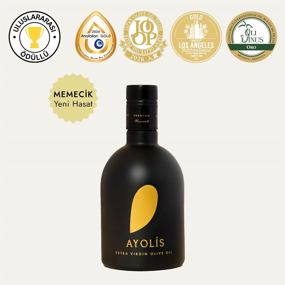 Ayolis Premium Gurme Memecik Ödüllü Yüksek Polifenollü Erken Hasat Soğuk Sıkım Natürel Sızma Zeytinyağı 500 Ml