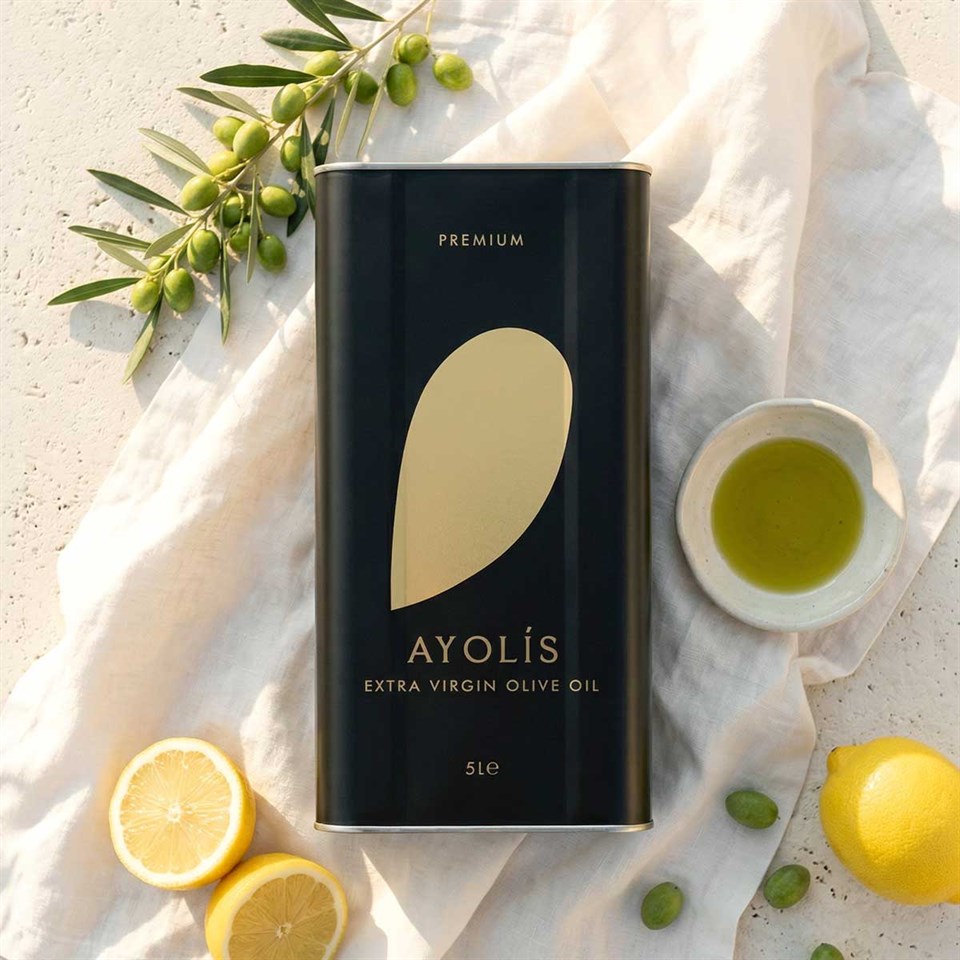 Ayolis Premium Gurme Memecik Ödüllü Yüksek Polifenollü Erken Hasat Soğuk Sıkım Natürel Sızma Zeytinyağı 5 Lt