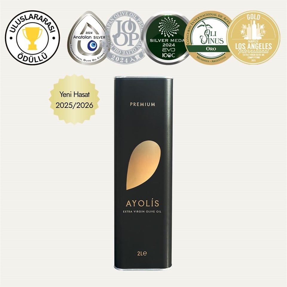 Ayolis Premium Gurme Memecik Ödüllü Yüksek Polifenollü Erken Hasat Soğuk Sıkım Natürel Sızma Zeytinyağı 2 Lt