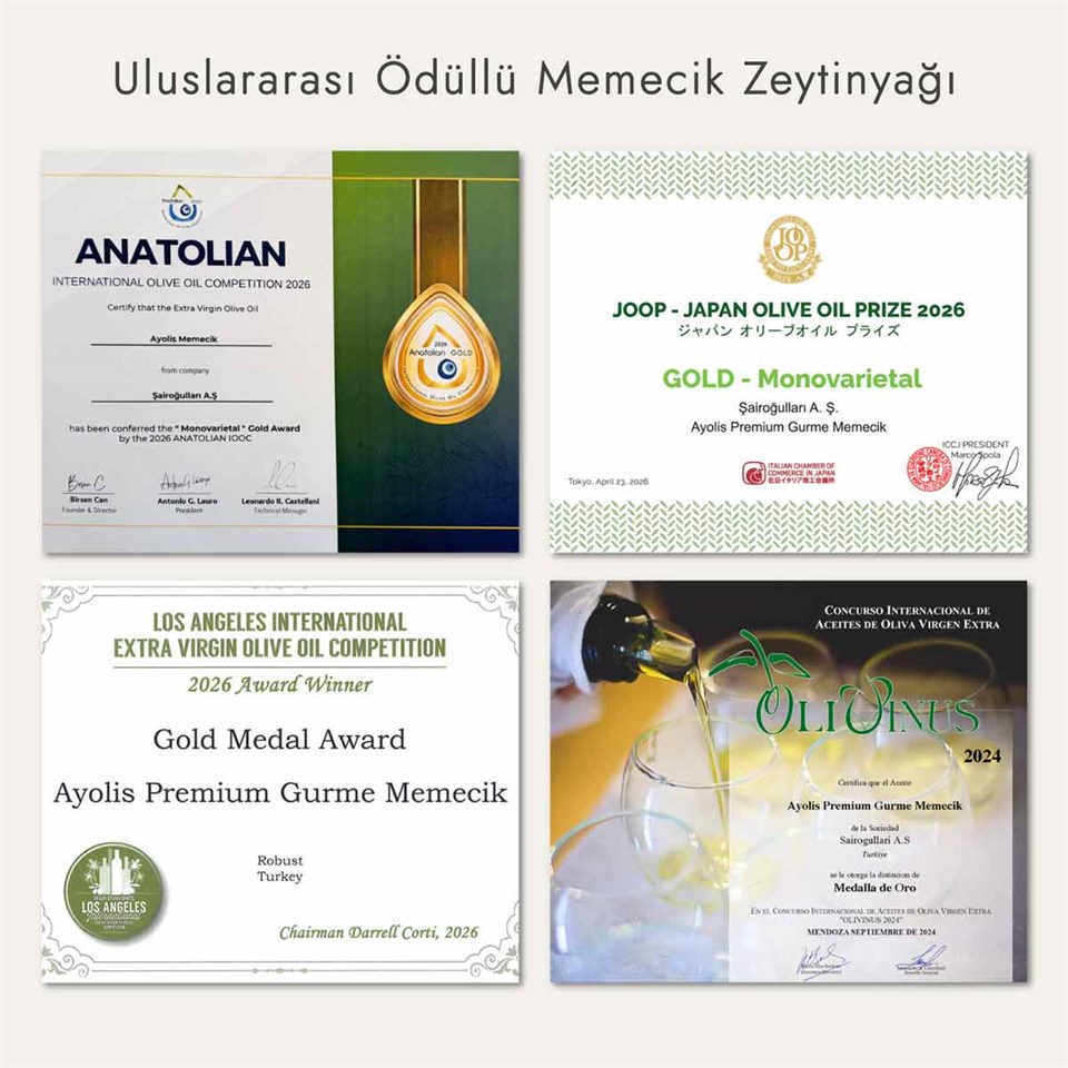 Ayolis Premium Gurme Memecik Ödüllü Yüksek Polifenollü Erken Hasat Soğuk Sıkım Natürel Sızma Zeytinyağı 500 Ml