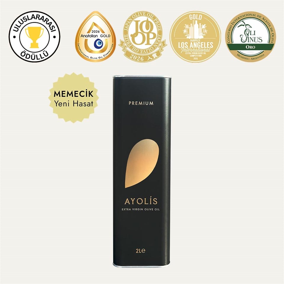 Ayolis Premium Gurme Memecik Ödüllü Yüksek Polifenollü Erken Hasat Soğuk Sıkım Natürel Sızma Zeytinyağı 2 Lt