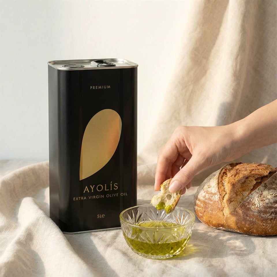 Ayolis Premium Gurme Trilye Ödüllü Yüksek Polifenollü Erken Hasat Soğuk Sıkım Natürel Sızma Zeytinyağı 5 Lt