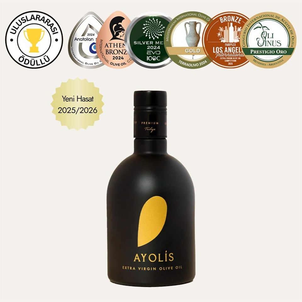 Ayolis Premium Gurme Trilye Ödüllü Yüksek Polifenollü Erken Hasat Soğuk Sıkım Natürel Sızma Zeytinyağı 500 Ml