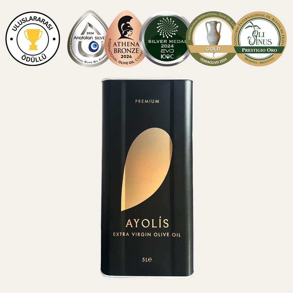 Ayolis Premium Gurme Trilye Ödüllü Yüksek Polifenollü Erken Hasat Soğuk Sıkım Natürel Sızma Zeytinyağı 5 Lt