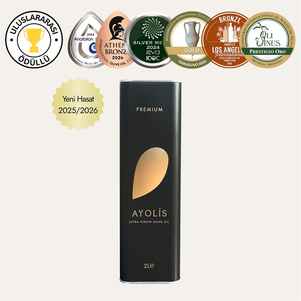 Ayolis Premium Gurme Trilye Ödüllü Yüksek Polifenollü Erken Hasat Soğuk Sıkım Natürel Sızma Zeytinyağı 2 Lt