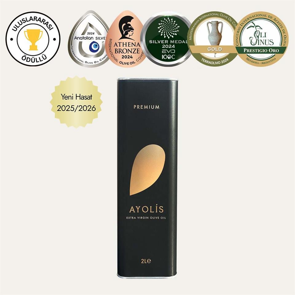 Ayolis Premium Gurme Trilye Ödüllü Yüksek Polifenollü Erken Hasat Soğuk Sıkım Natürel Sızma Zeytinyağı 2 Lt