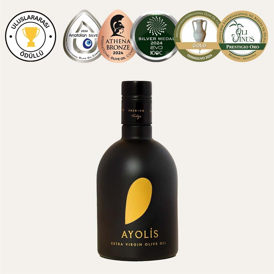 Ayolis Premium Gurme Trilye Ödüllü Yüksek Polifenollü Erken Hasat Soğuk Sıkım Natürel Sızma Zeytinyağı 500 Ml