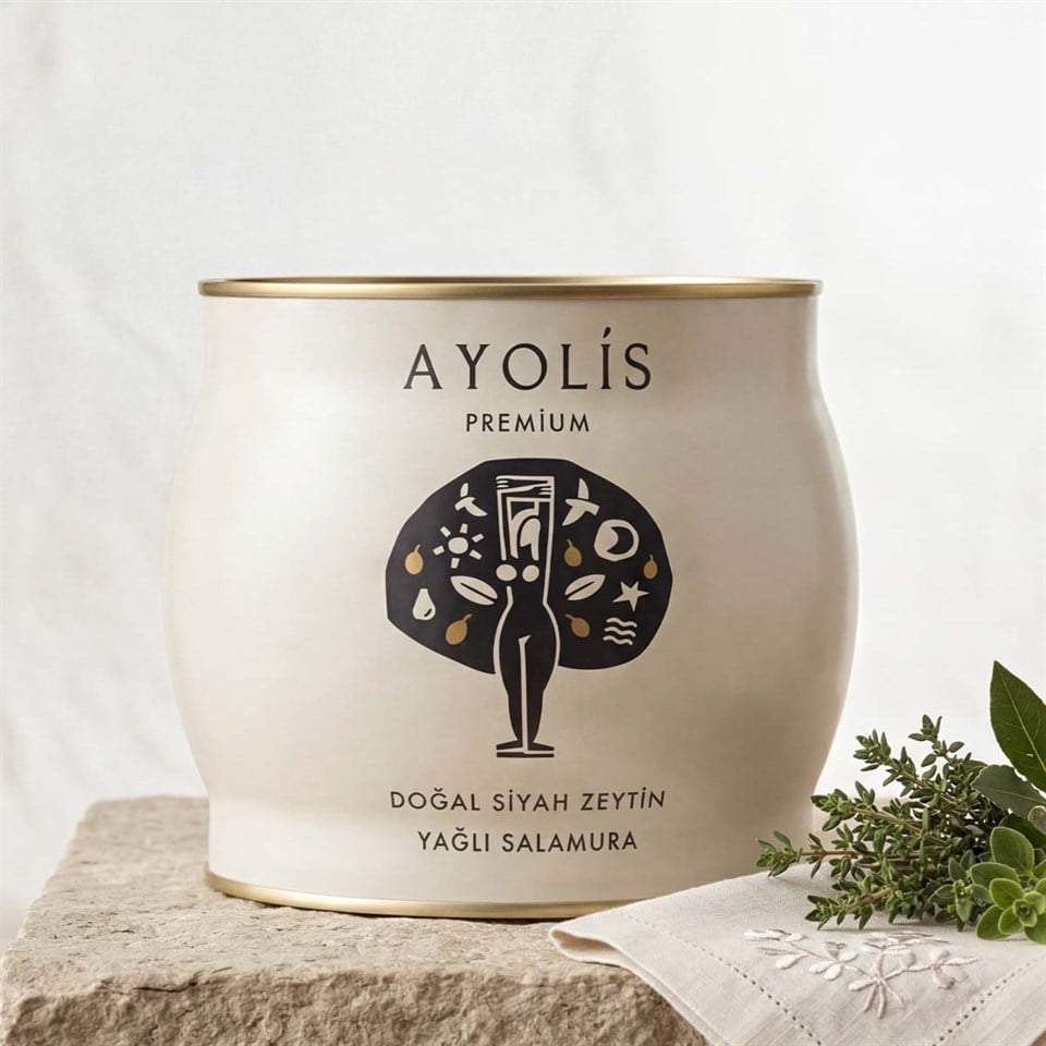 Ayolis Premium Gurme Yağlı Salamura Siyah Zeytin S 1700 g (Zeytinyağlı)