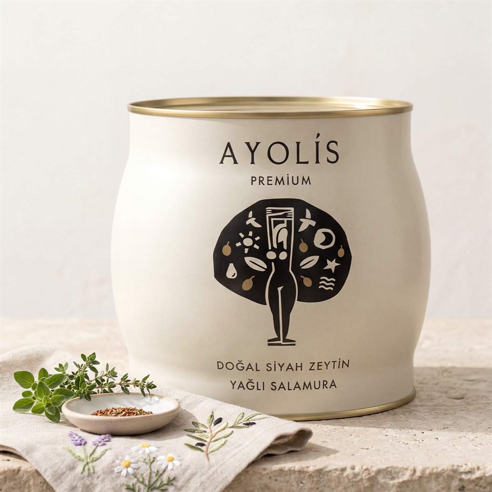 Ayolis Premium Gurme Yağlı Salamura Siyah Zeytin M 1700 g (Zeytinyağlı)