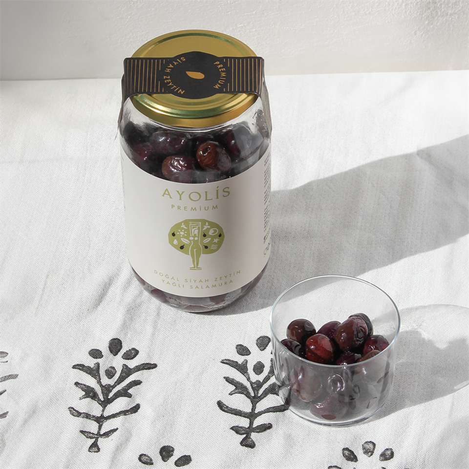 Ayolis Premium Gurme Yağlı Salamura Siyah Zeytin XL 650 g