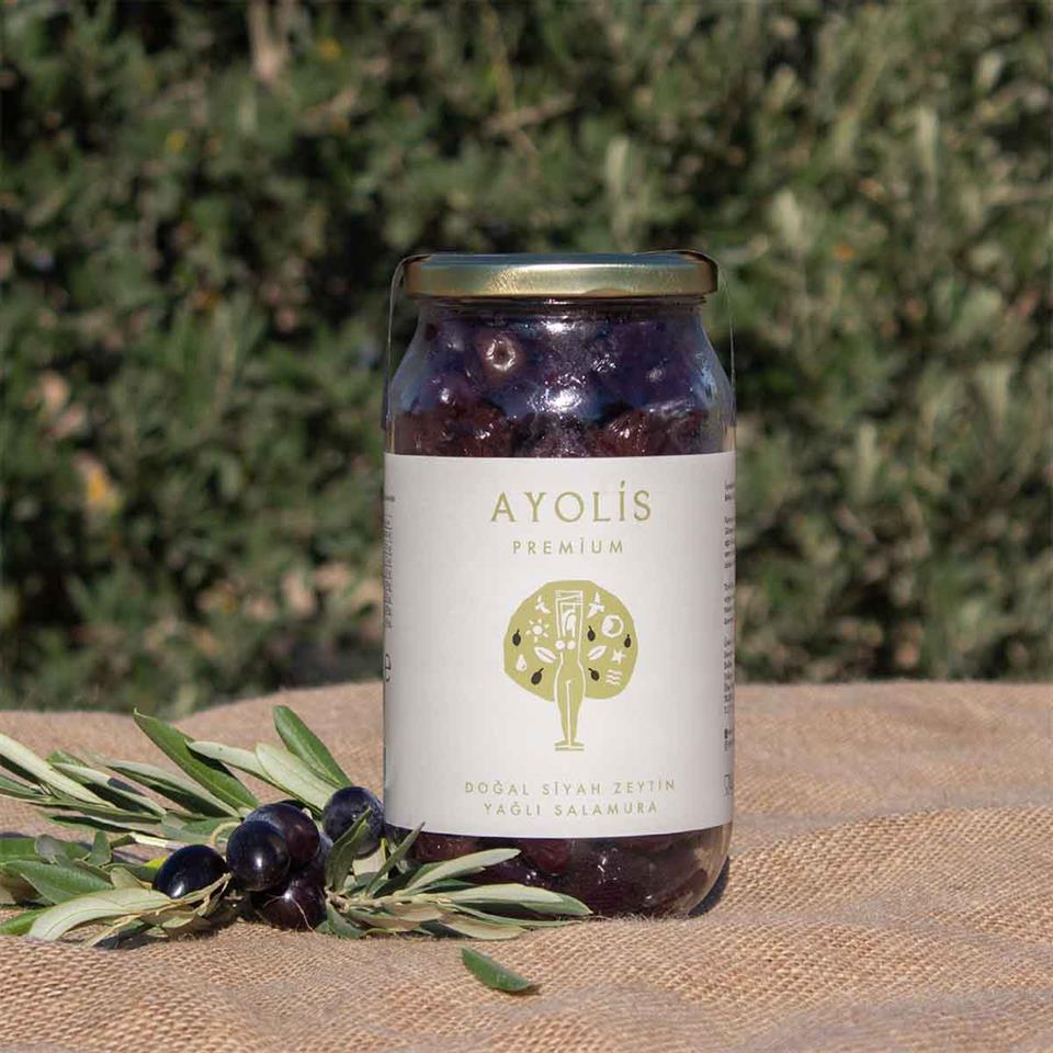 Ayolis Premium Gurme Yağlı Salamura Siyah Zeytin XL 650 g