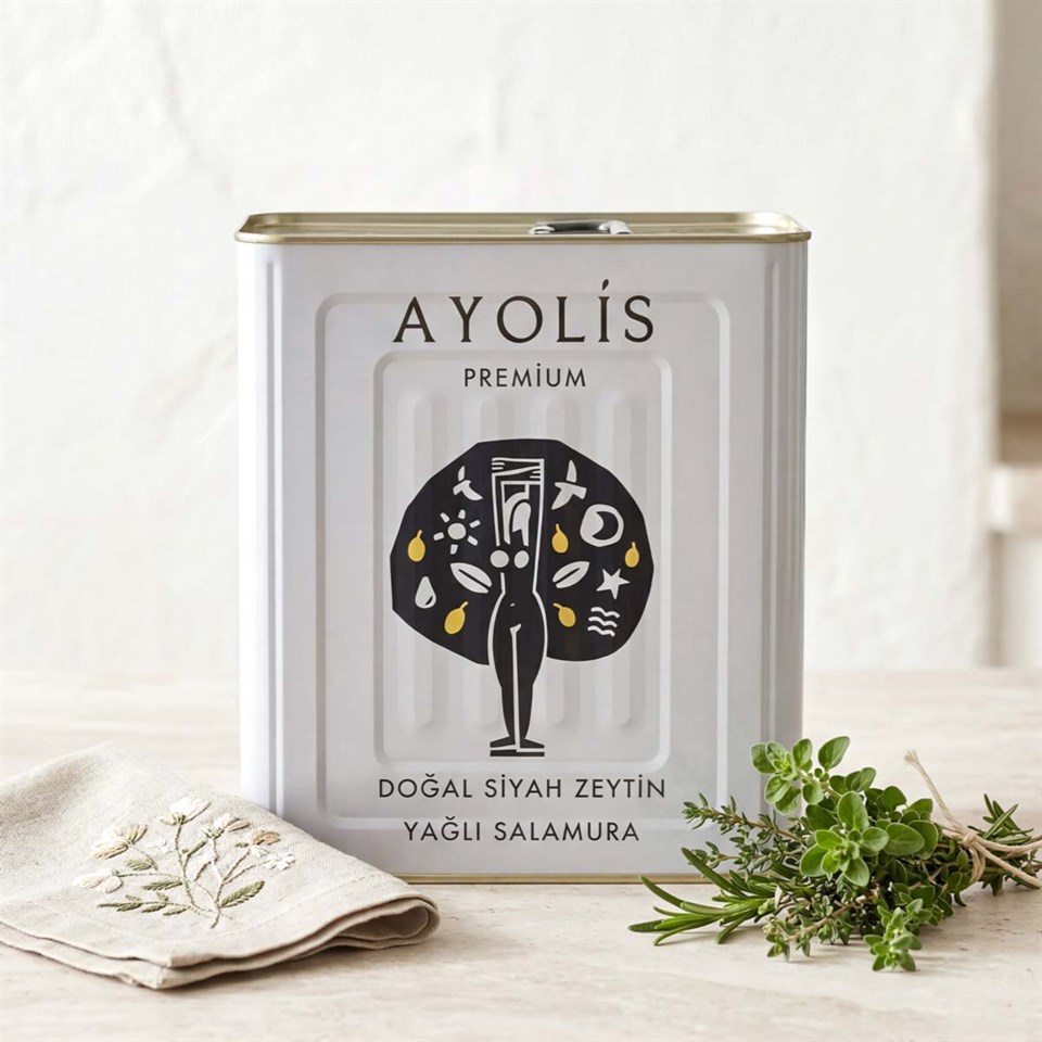 Ayolis Premium Gurme Yağlı Salamura Siyah Zeytin L 10 Kg (Zeytinyağlı)