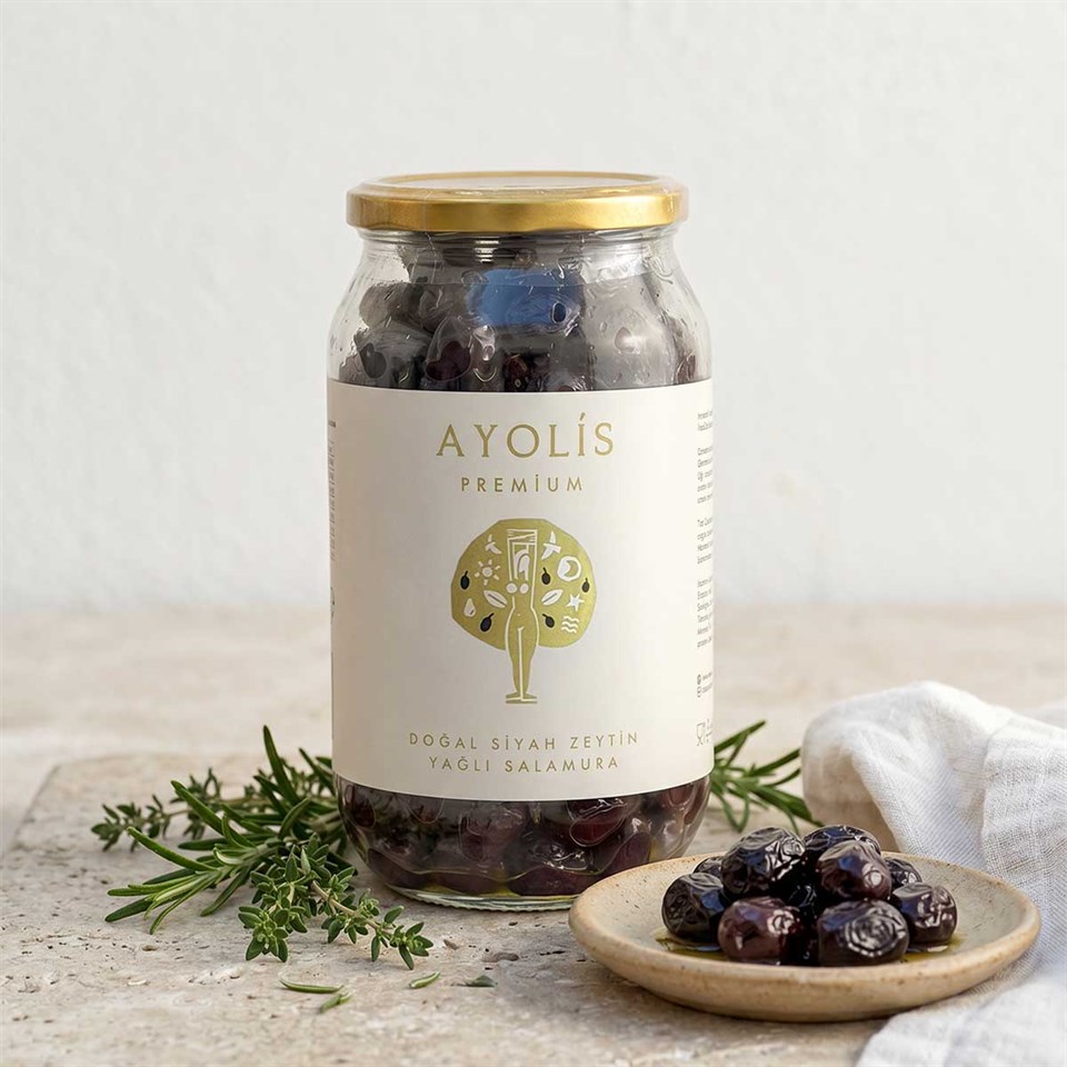Ayolis Premium Gurme Yağlı Salamura Siyah Zeytin L 650 g (Zeytinyağlı)