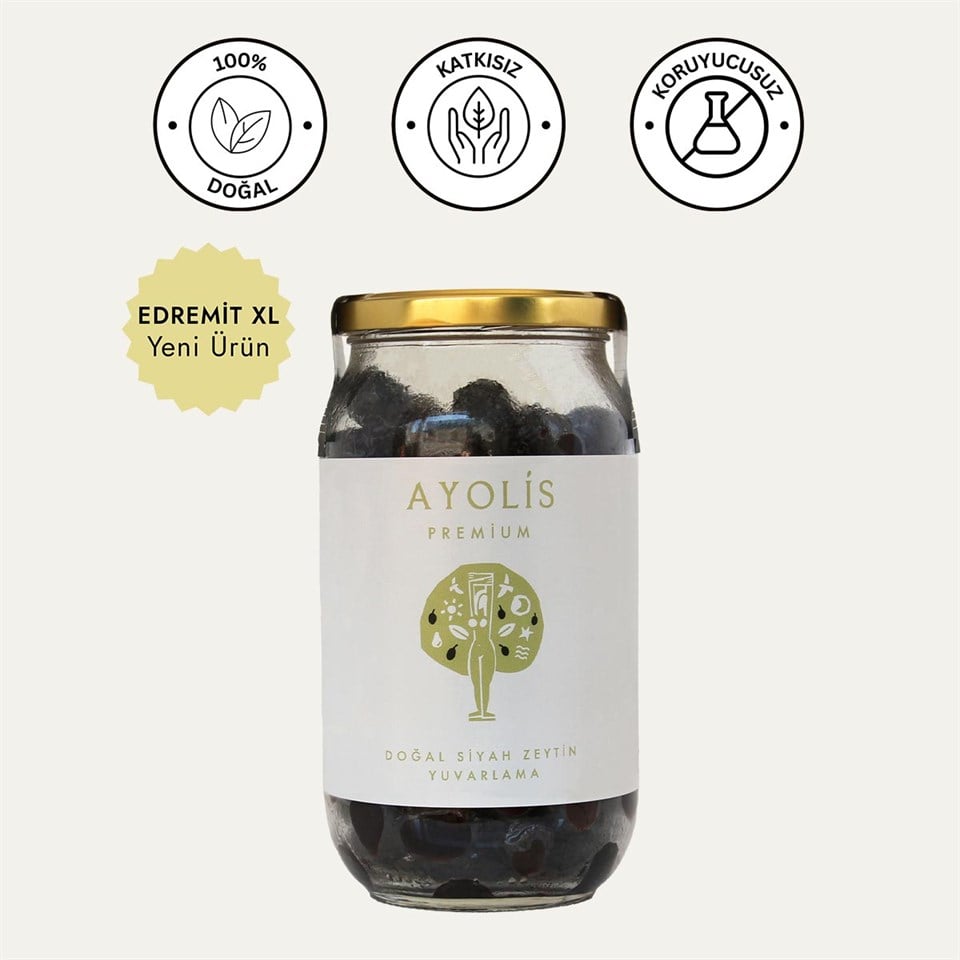 Ayolis Premium Gurme Yuvarlama Siyah Zeytin XL 650 g