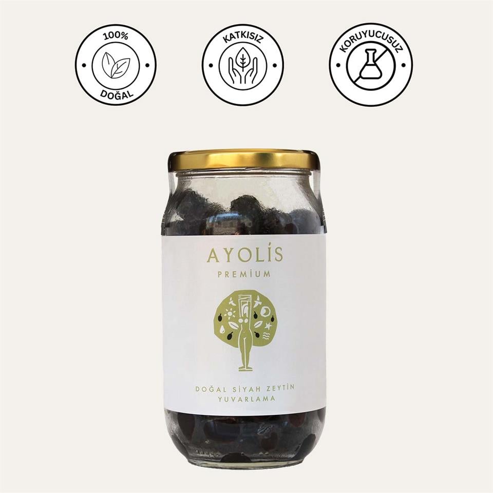 Ayolis Premium Gurme Yuvarlama Siyah Zeytin XL 650 g