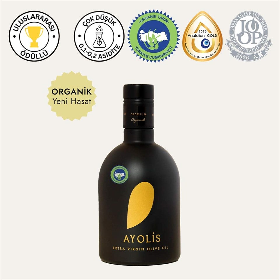 Ayolis Premium Organik Ödüllü Yüksek Polifenollü Soğuk Sıkım Natürel Sızma Zeytinyağı 500 Ml